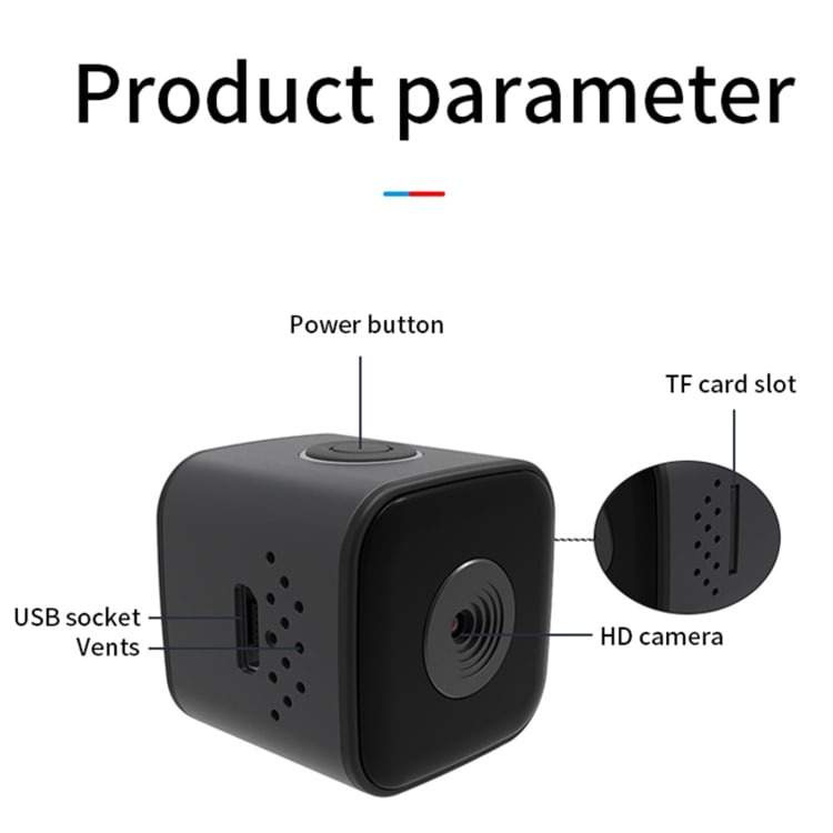 1080P Minikamera med vandtæt beskyttelse og nightvision