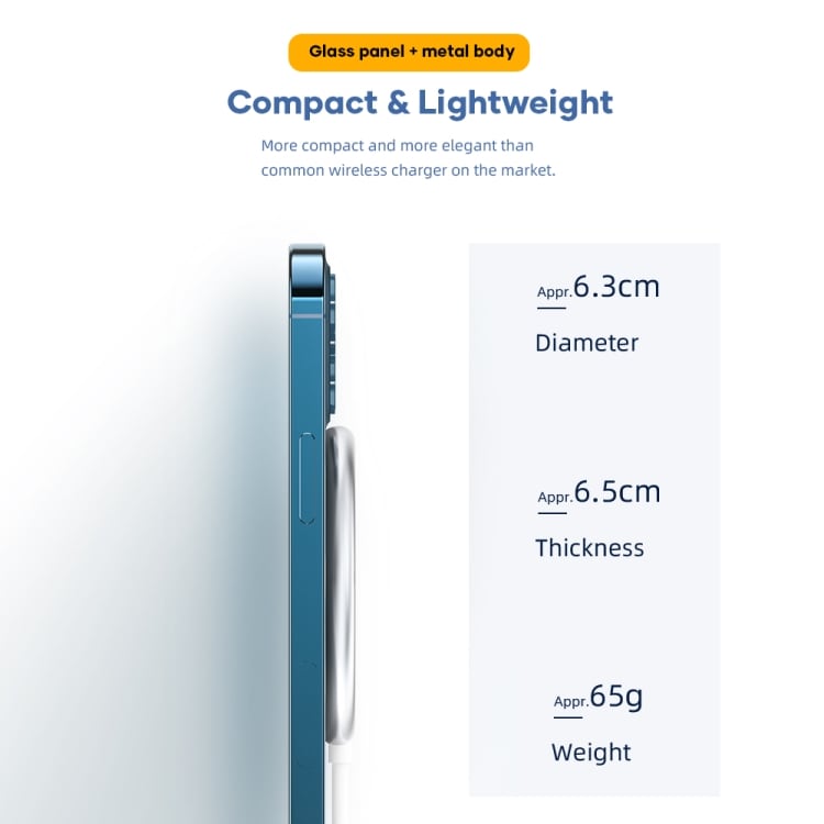 Magnetisk ladeplade til iPhone 12 mini / 12 / 12 Pro / 12 Pro Max