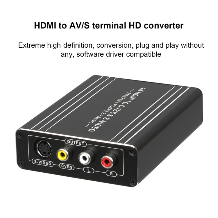 4K HDMI til CVBS & S-Video converter