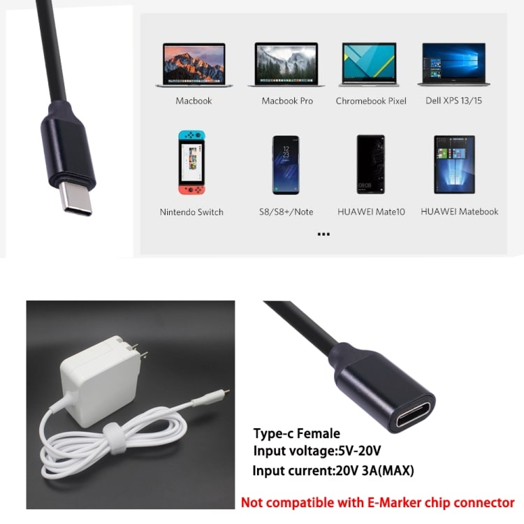 1.5 m forlængerkabel til USB-C