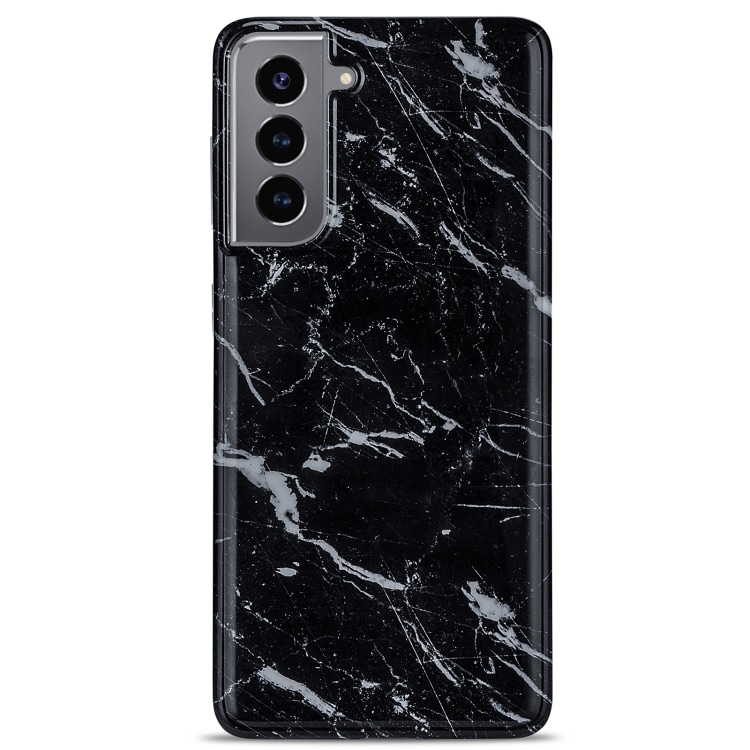 Cover med marmormønster til Samsung Galaxy S21+ 5G - Sort