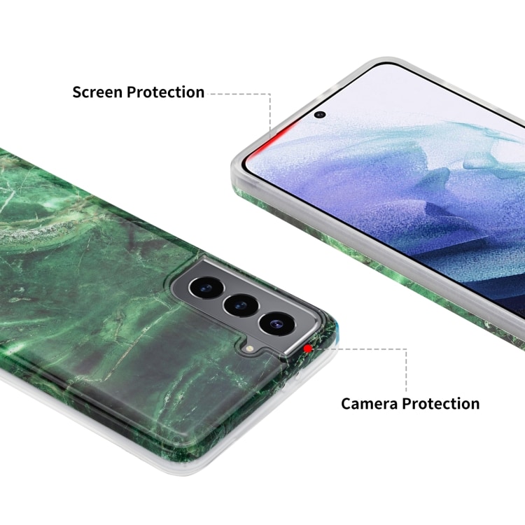 Cover med marmormønster til Samsung Galaxy S21+ 5G - Sort