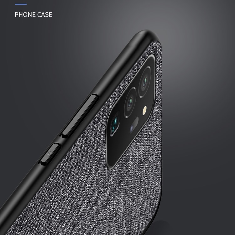 Beskyttelsescover med textil på ydersiden til Samsung Galaxy S21 Ultra 5G -Sølvfarvet