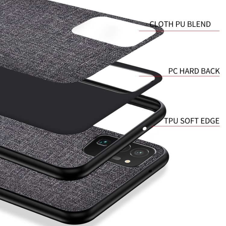 Beskyttelsescover med textil på ydersiden til Samsung Galaxy S21 Ultra 5G - Sort