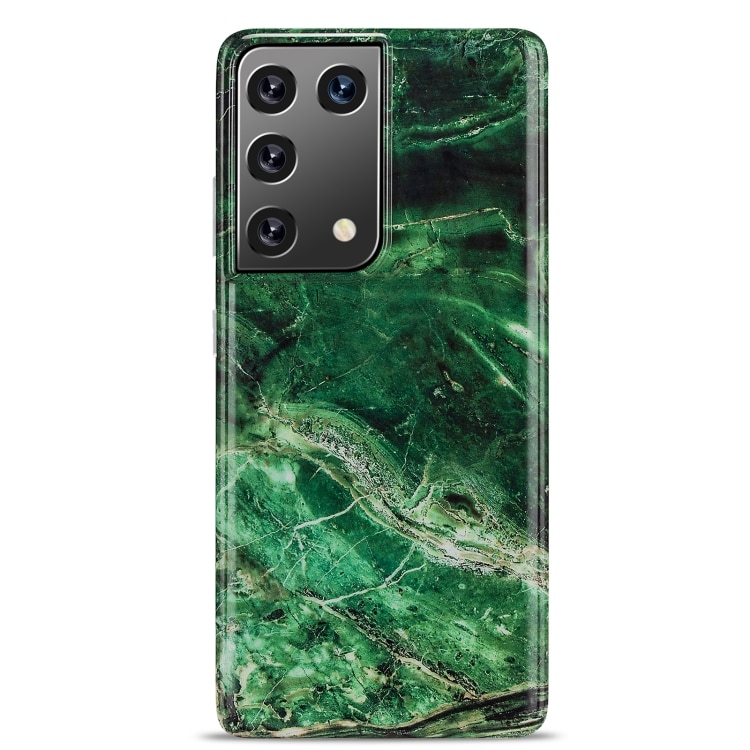 Cover med marmortextur til Samsung Galaxy S21 Ultra - Grøn