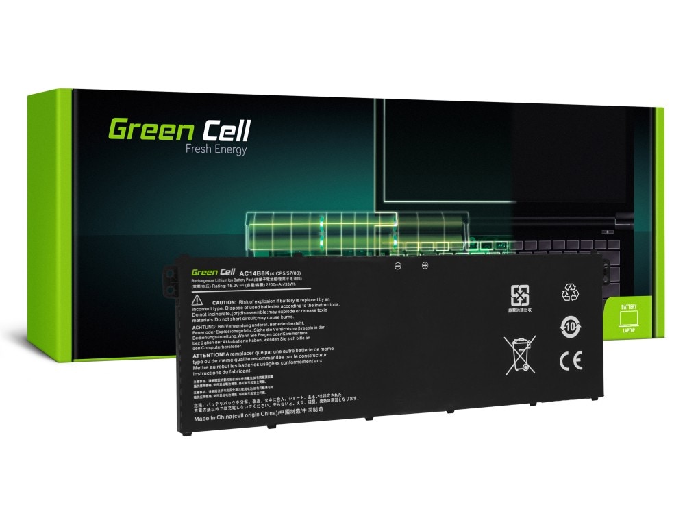 Batteri Green Cell AC14B3K AC14B8K Acer Aspire 5 A515 A517 R15