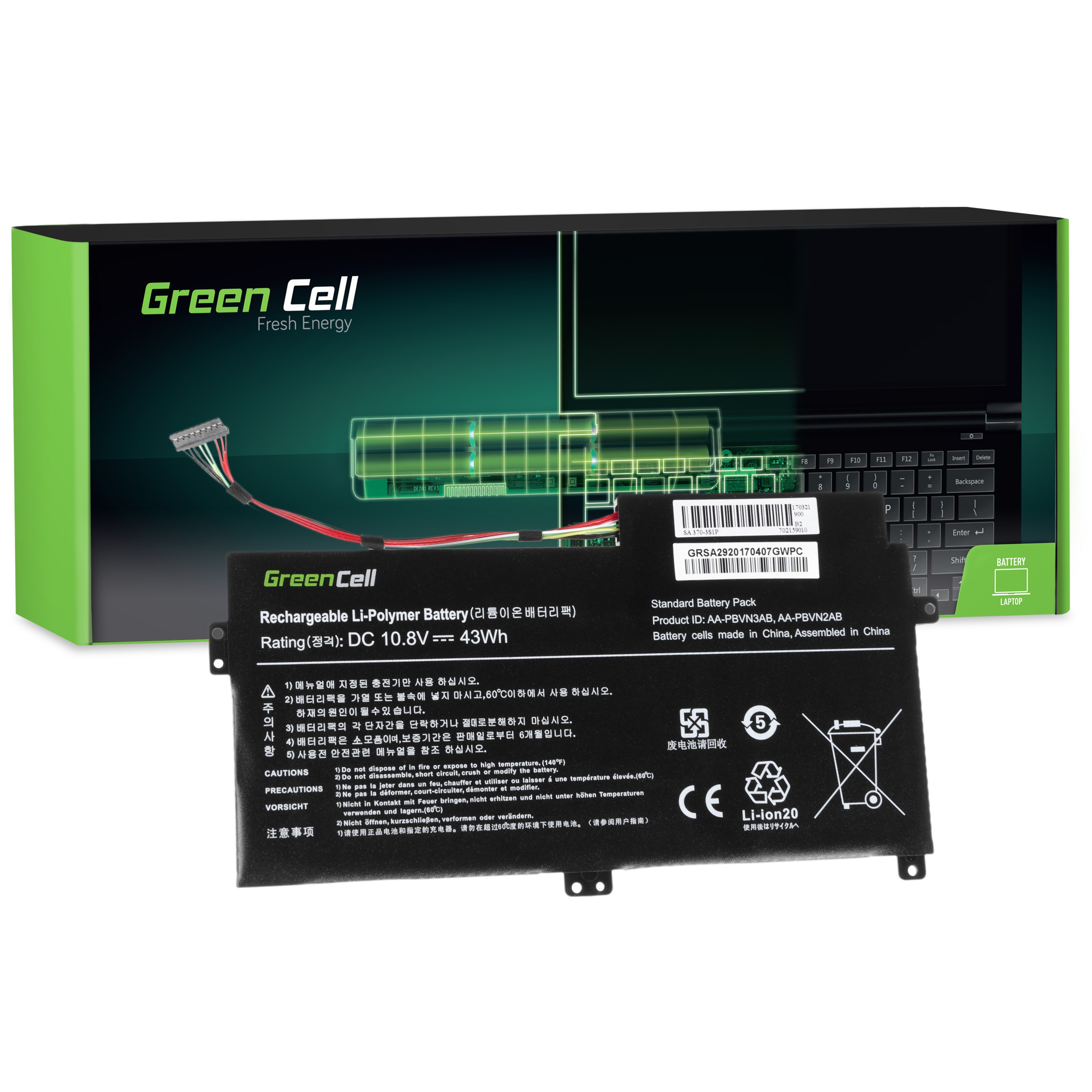 Green Cell laptopbatteri til Samsung 370R 370R5E NP370R5E NP450R5E