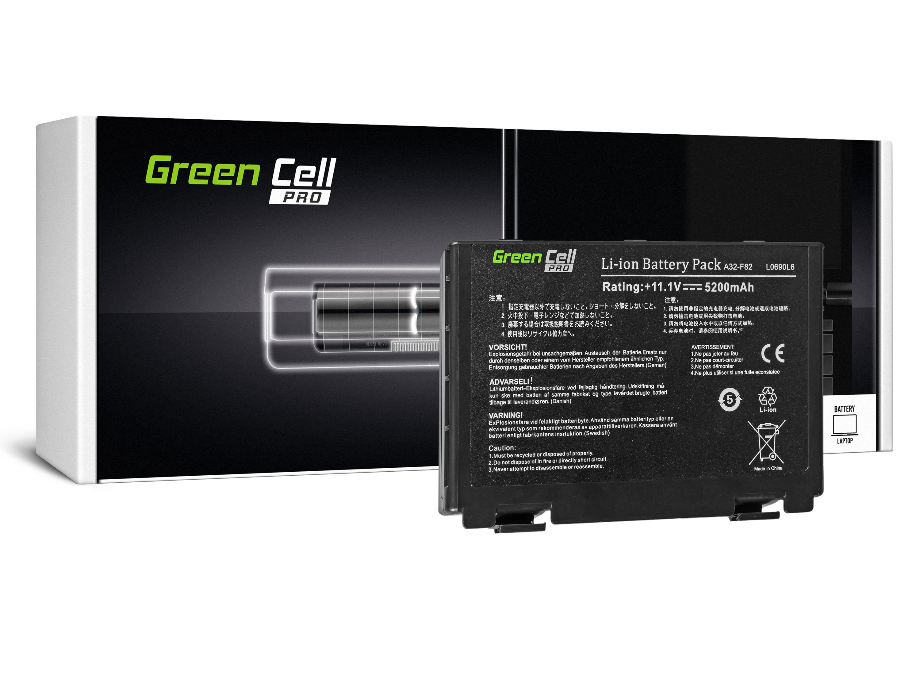 Green Cell PRO laptopbatteri til Asus A32-F82 K40 K50 K60 K70