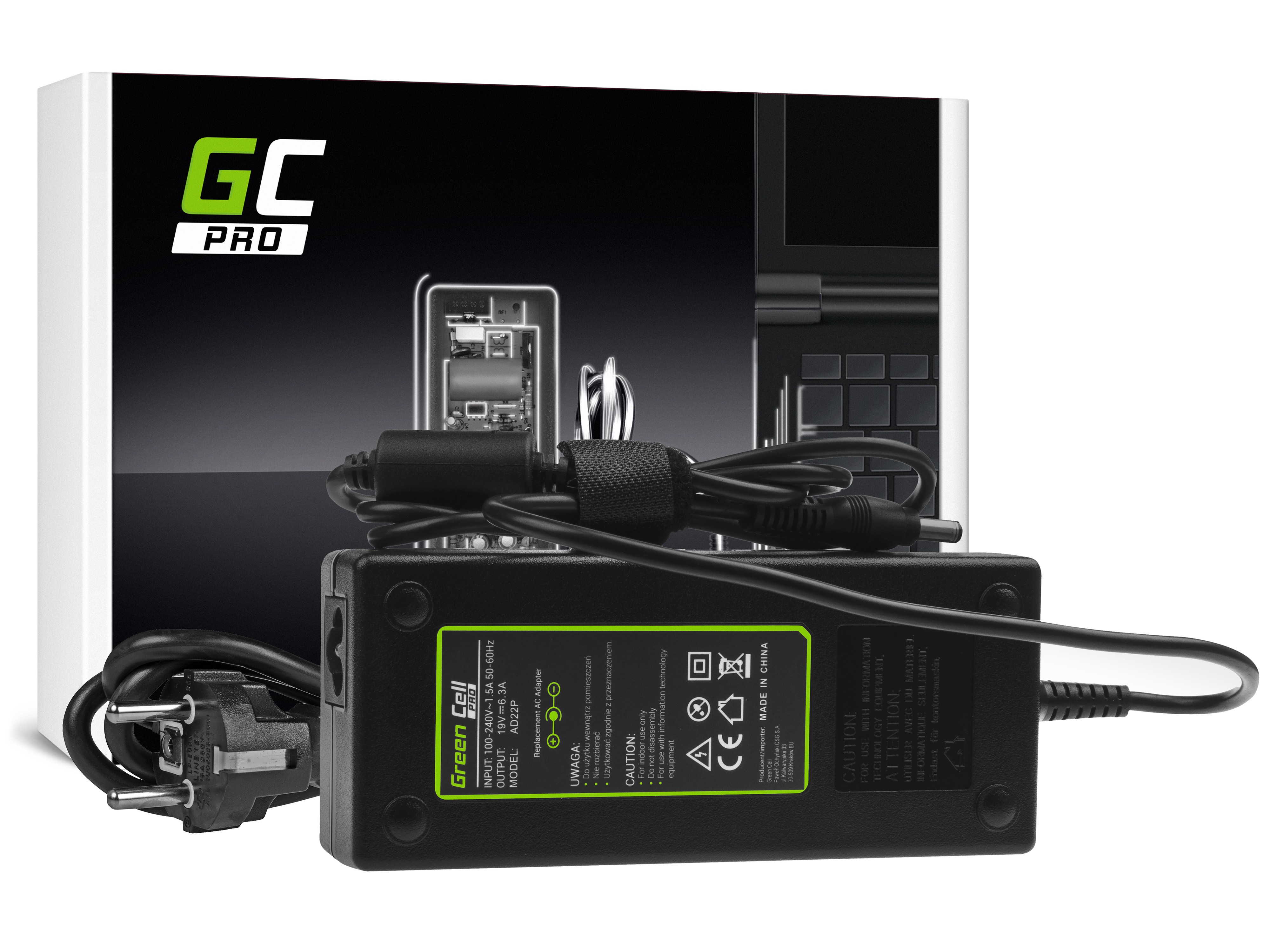 Green Cell PRO lader / AC Adapter til Asus G56 G60 K7319V 6.3A 120W