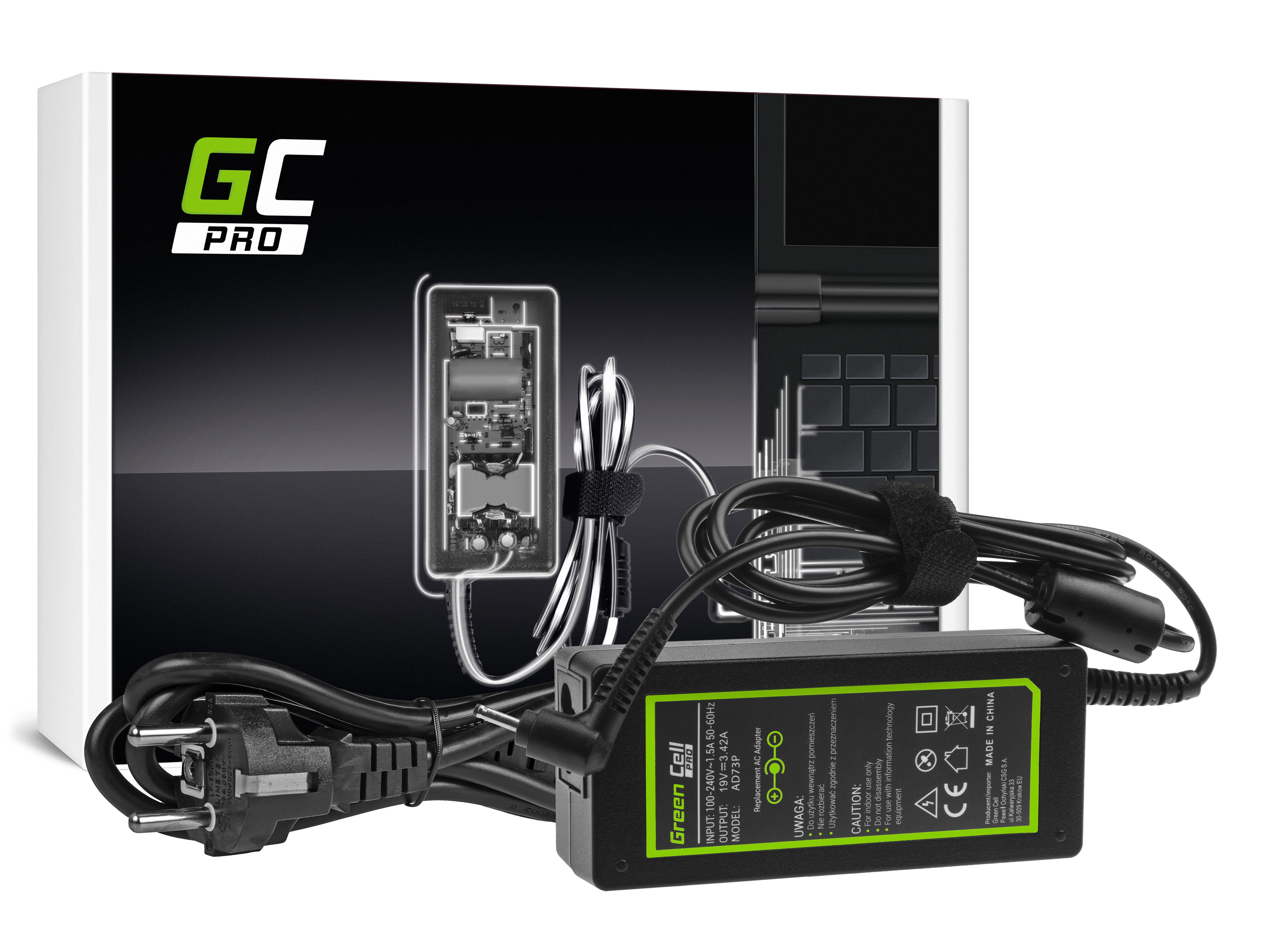 Green Cell PRO lader / AC Adapter til Acer Aspire S7 S7-392 -19V 3.42A 65W