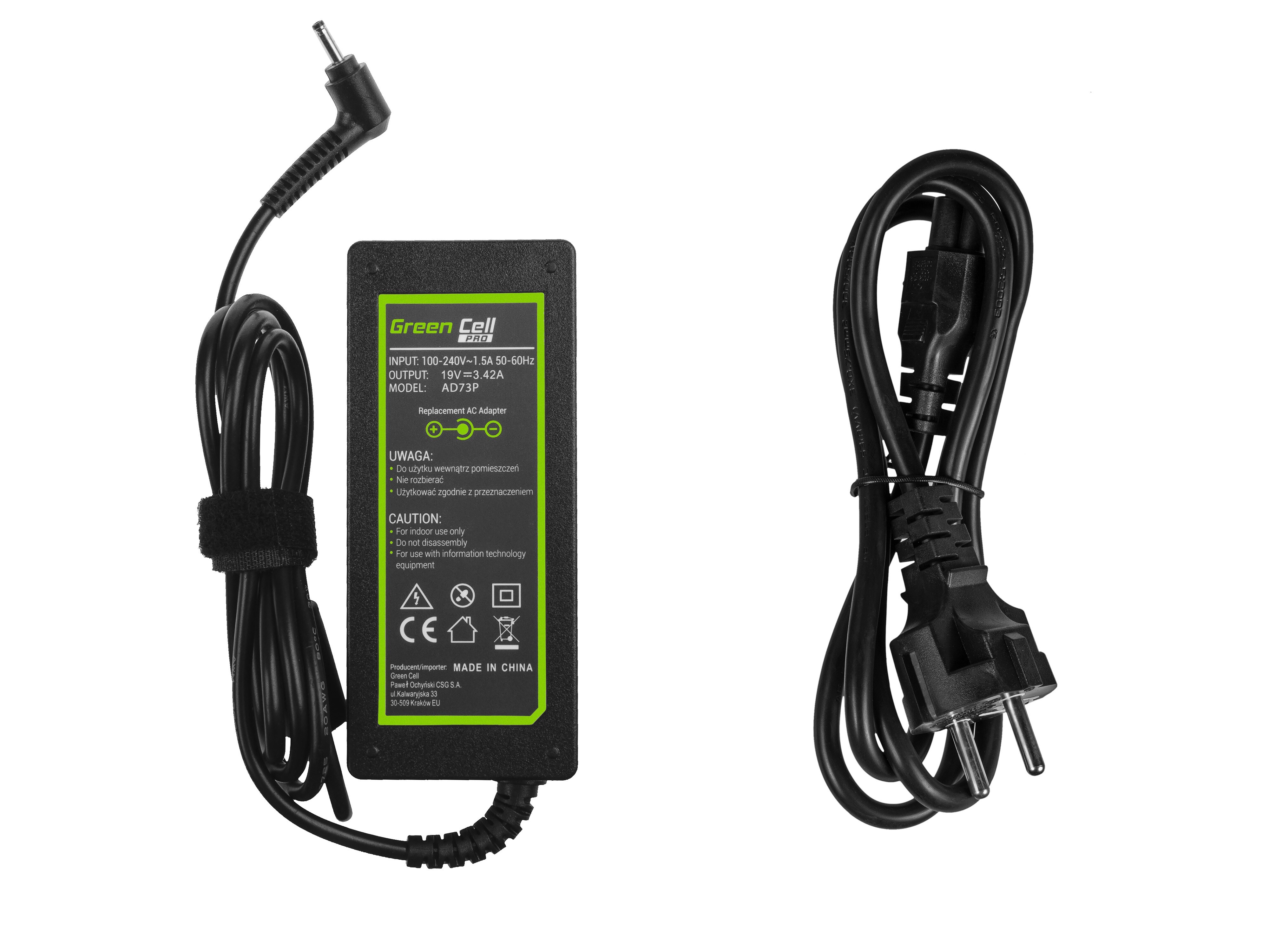 Green Cell PRO lader / AC Adapter til Acer Aspire S7 S7-392 -19V 3.42A 65W
