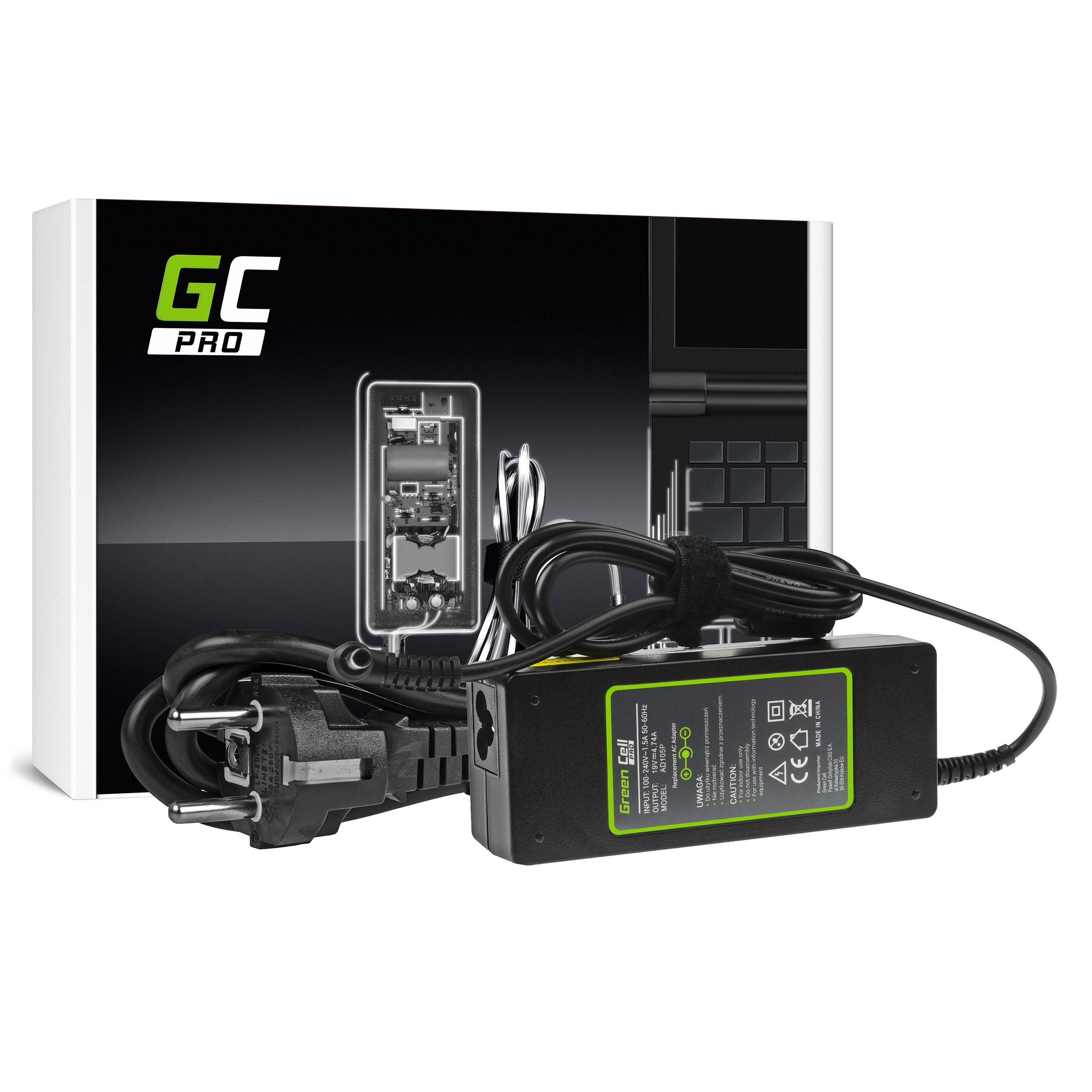 Green Cell PRO lader / AC Adapter til Asus 19V 4.74A 90W B8430U