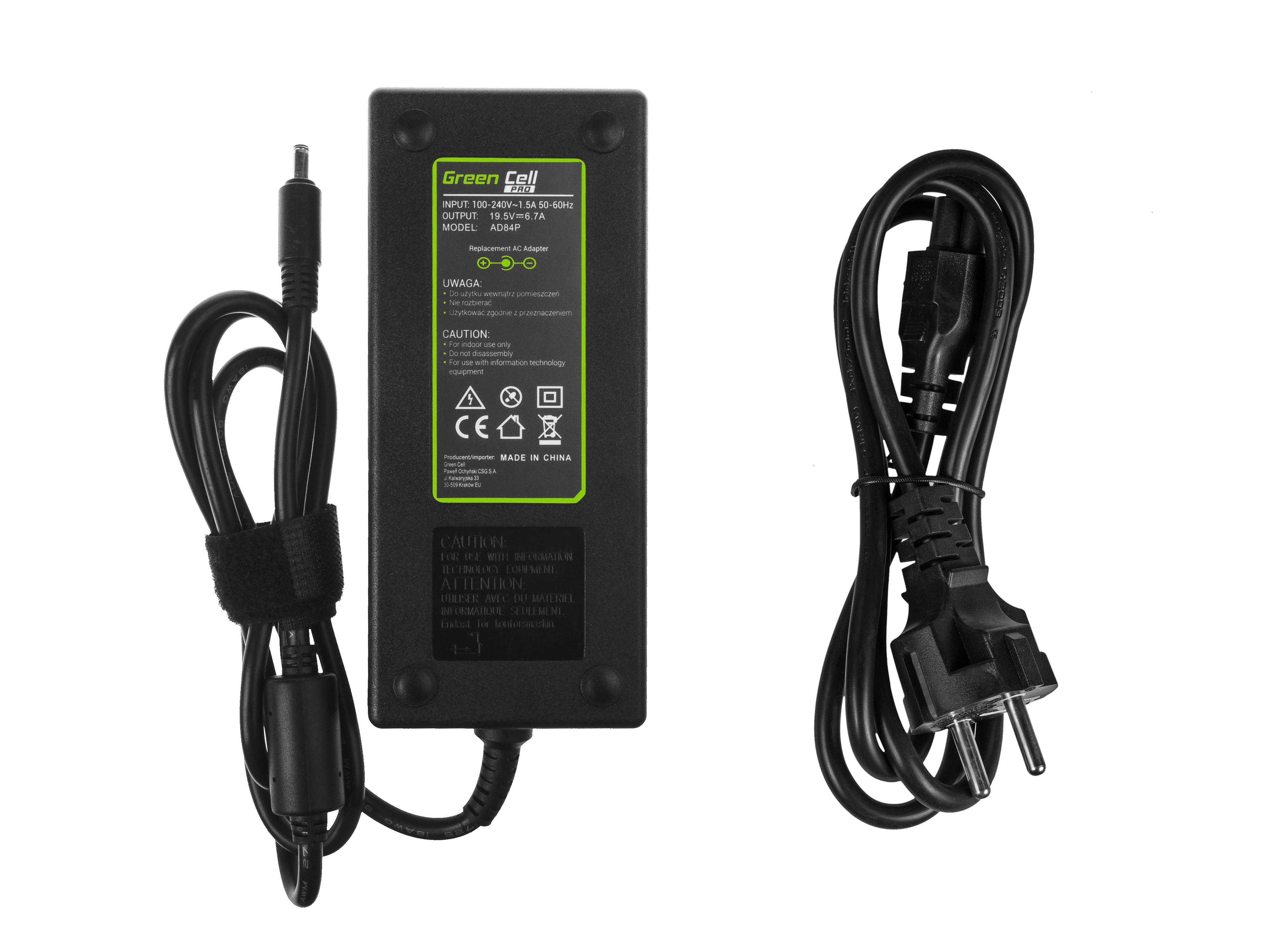 Green Cell PRO lader / AC Adapter til Dell XPS 15 9530 9550 -19.5V 6.7A 130W