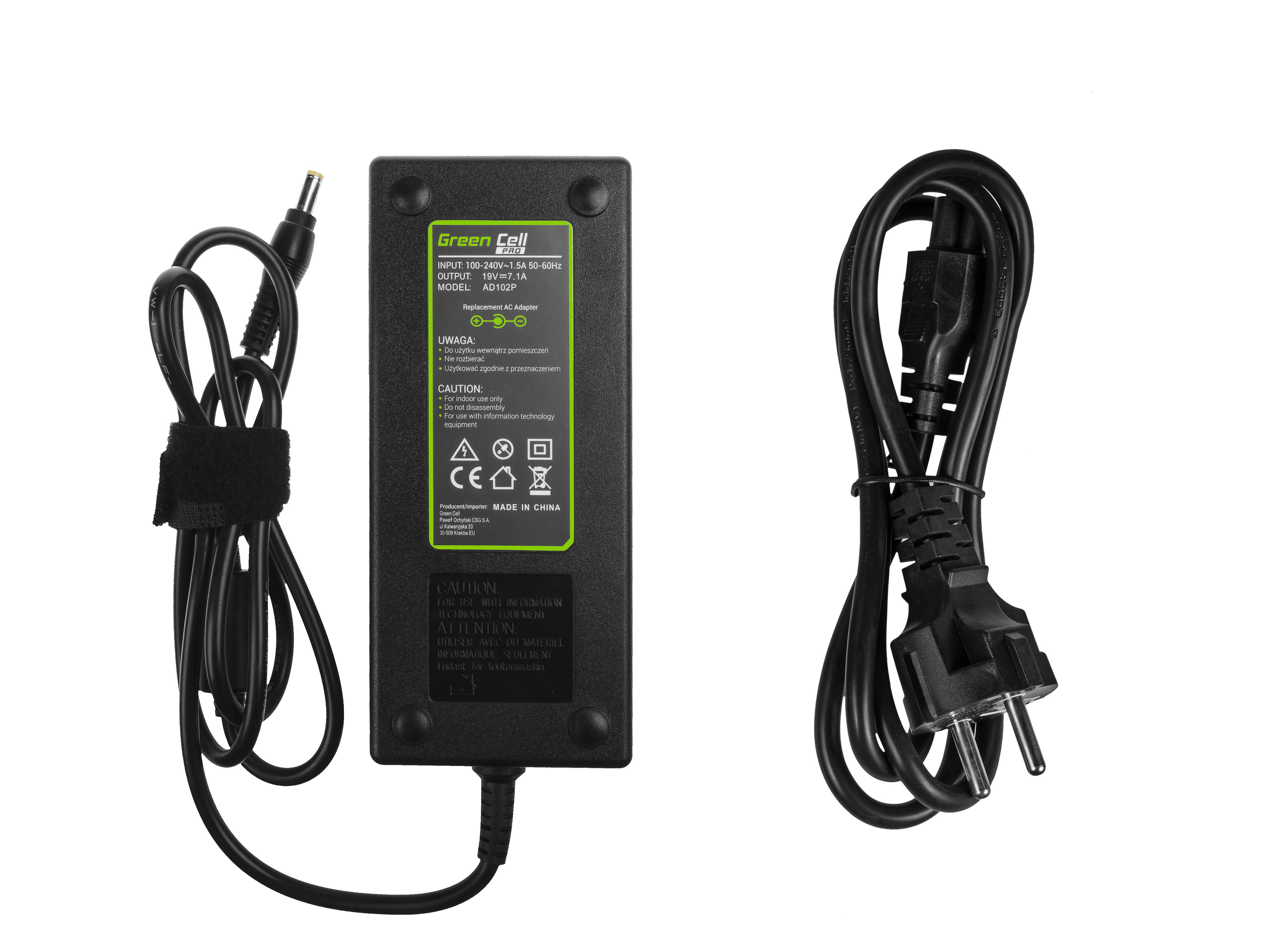 Green Cell PRO lader / AC Adapter til Acer Aspire Nitro V15 -19V 7.1A 130W - Køb 24hshop.dk