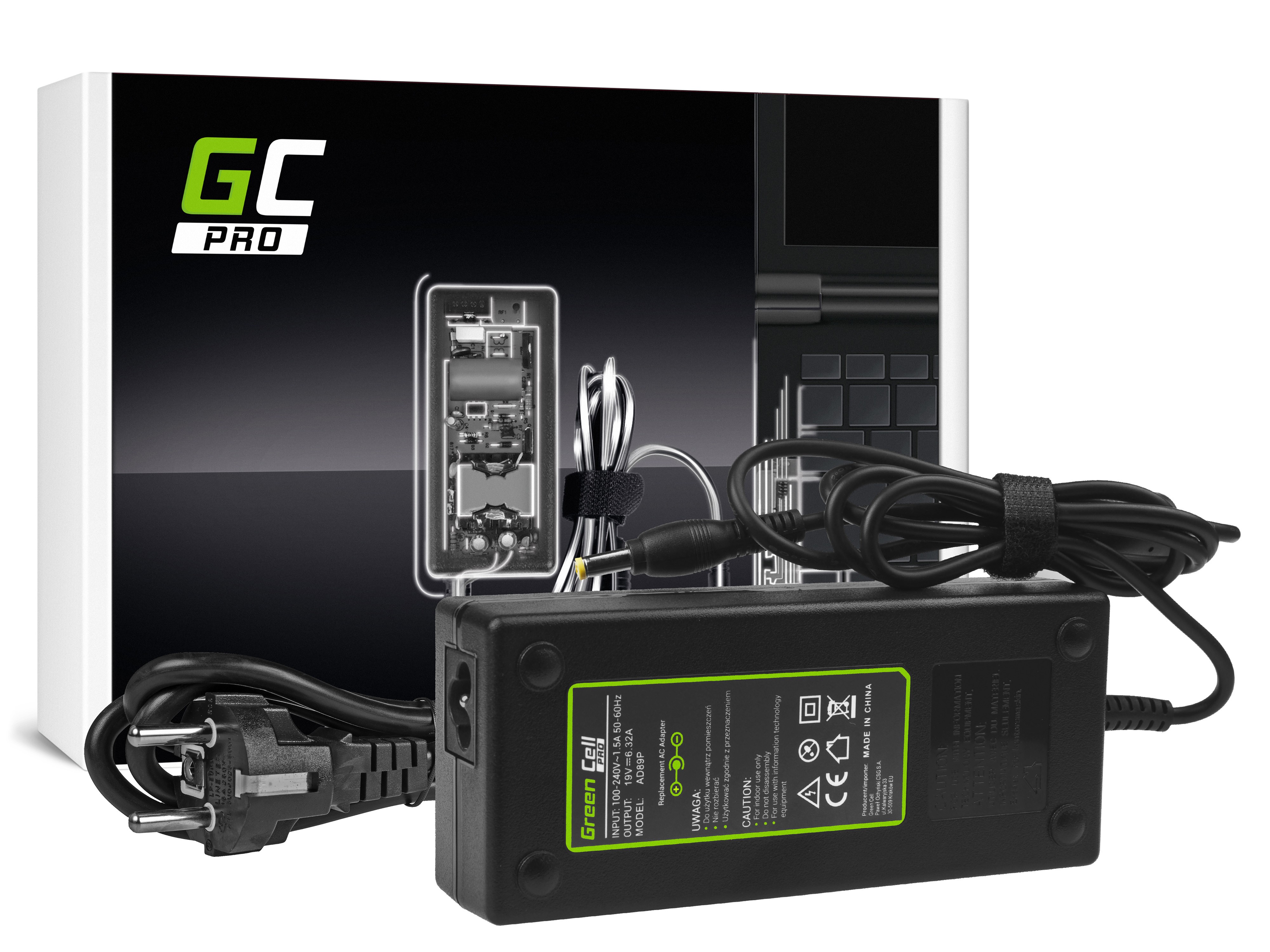 Green Cell PRO lader / AC Adapter til Acer Aspire 7552G 7745G -19V 6.32A 120W
