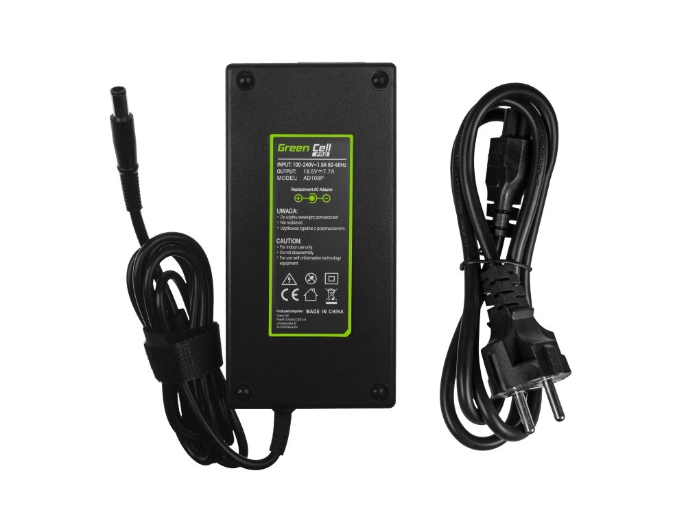 Green Cell PRO lader / AC Adapter til Dell Alienware 19.5V 7.7A 150W PA-15