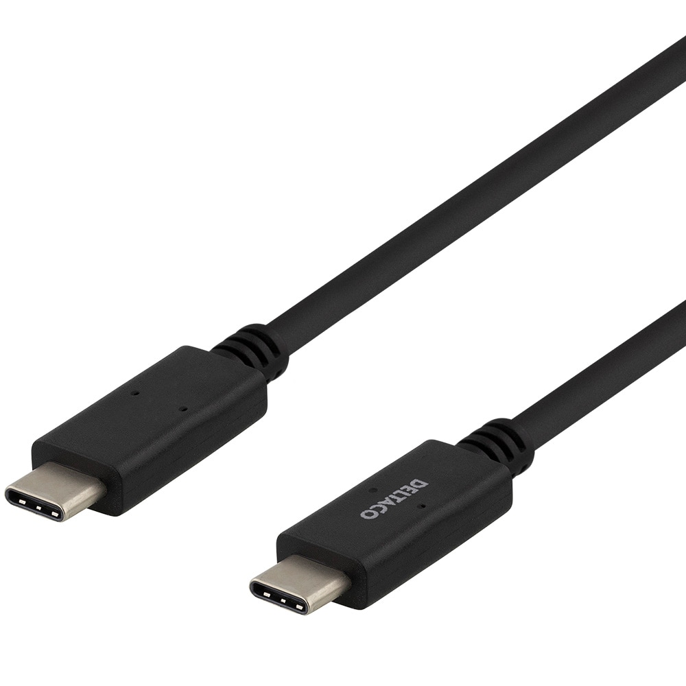 Deltaco USB-C til USB-C Kabel 2m - Sort