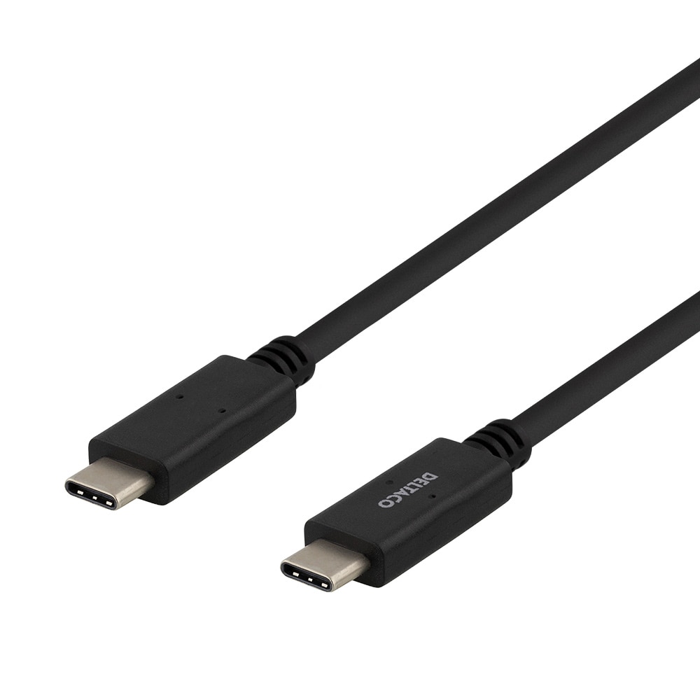 Deltaco USB-C til USB-C Kabel 5Gbit/s 1 m - Sort