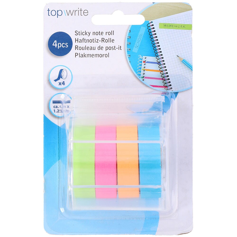 Ruller med Sticky Notes - 4 farver