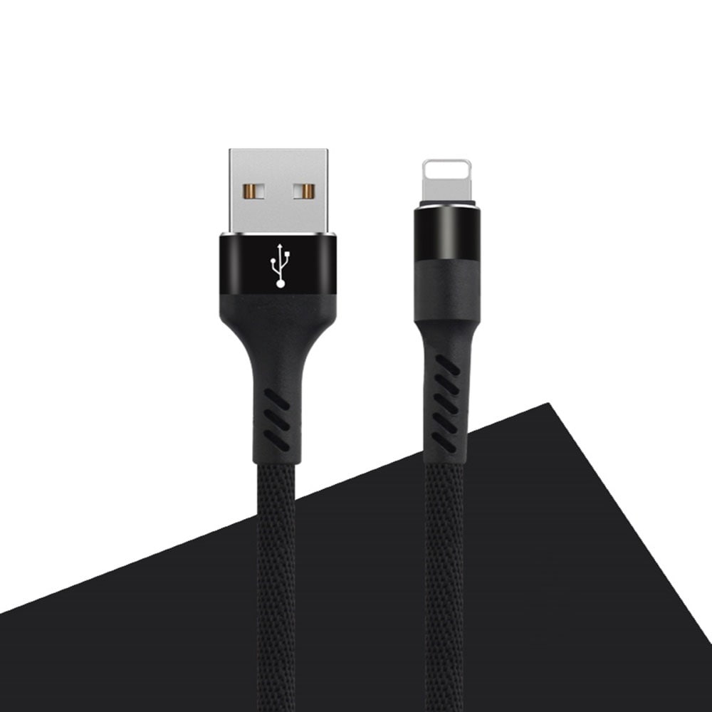 Ladekabel til iPhone - 1 meter, 2A - Sort