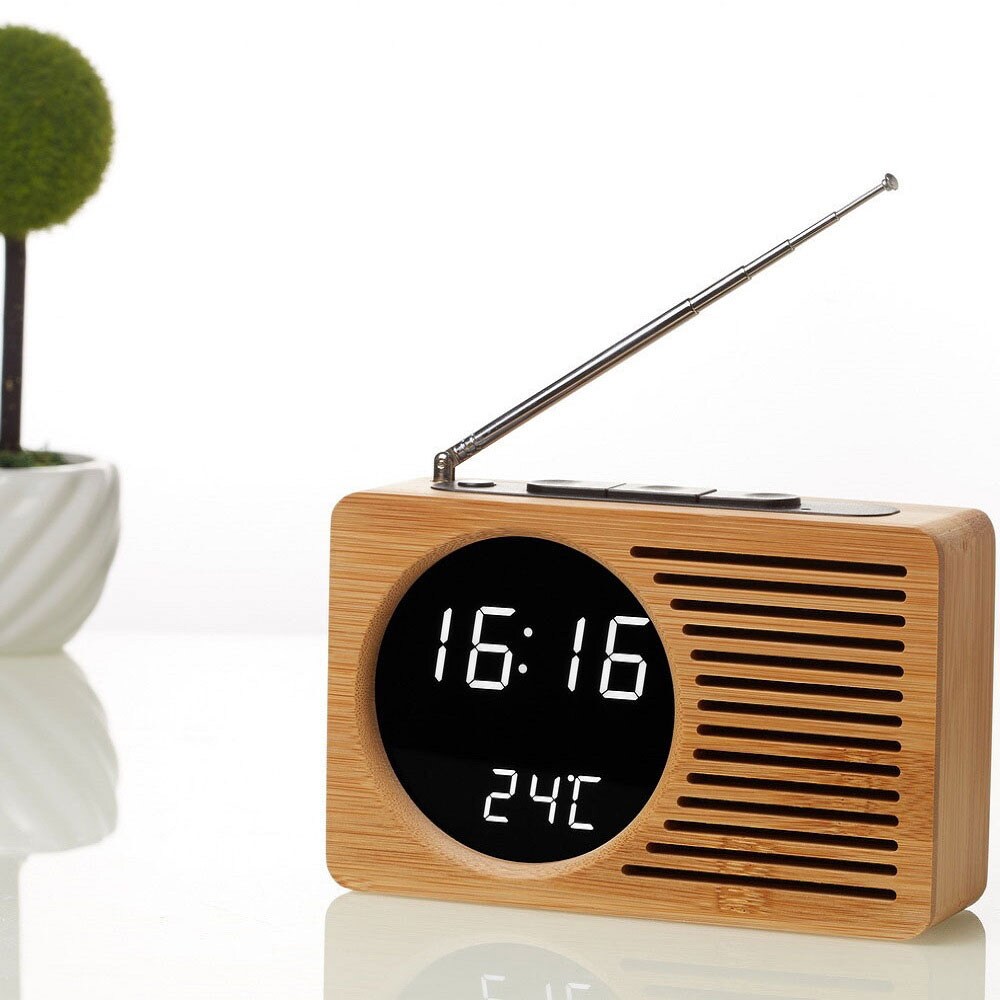 Clockradio Bambus
