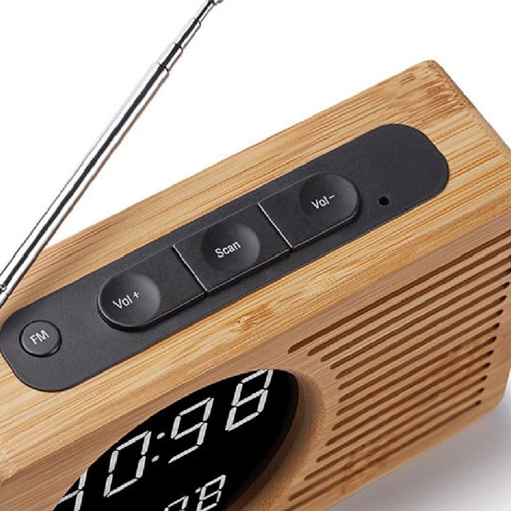 Clockradio Bambus