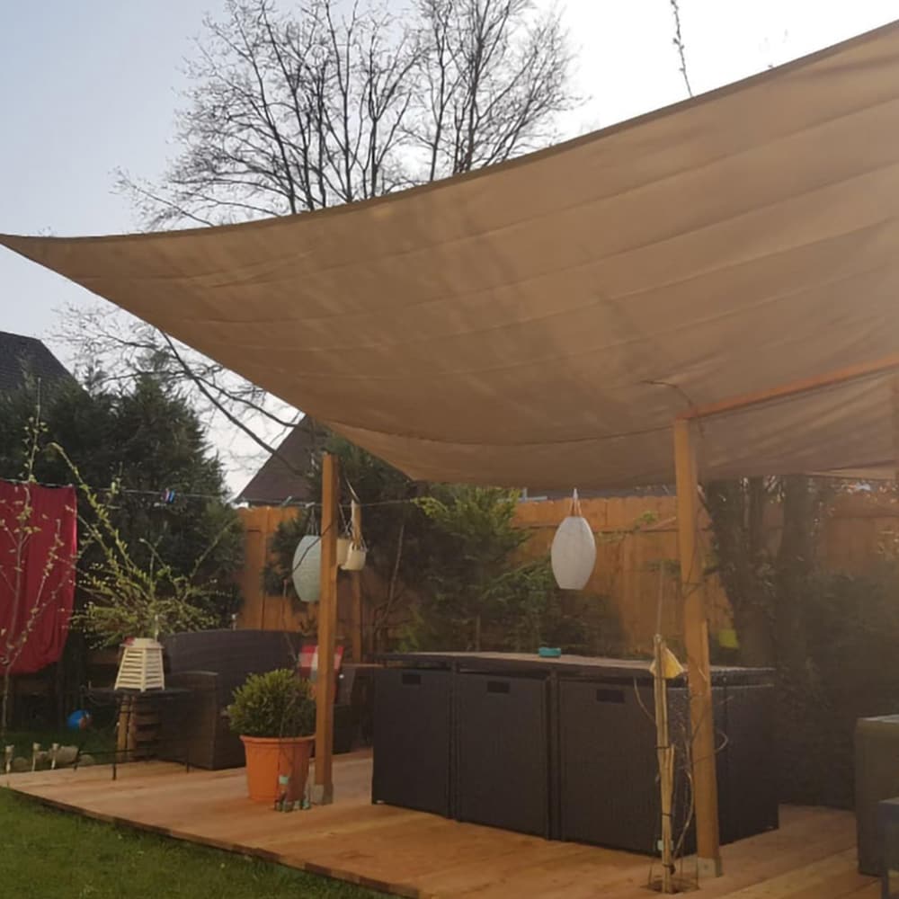 Solsejl 5x7m - Grå