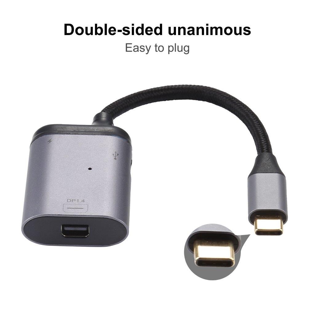 4K USB-C til Mini DisplayPort 1.4 + PD Data-Sync Adapterkabel