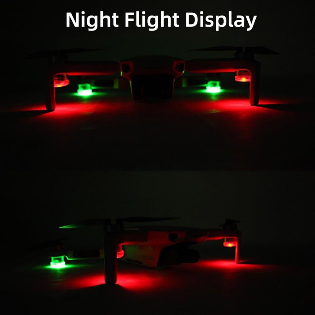 LED Belysning Grøn/Rød til Drone DJI Mavic 2 / Mini / Mavic Air 2 / FPV
