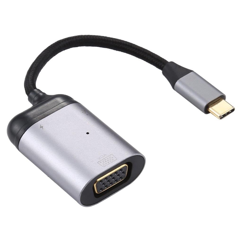 4K UHD USB-C til VGA + PD Data-Sync Adapterkabel