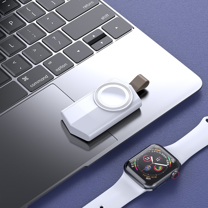 Transportabel lader med USB til Apple Watch Series 6 / 5 / SE / 4 / 3 / 2 / 1