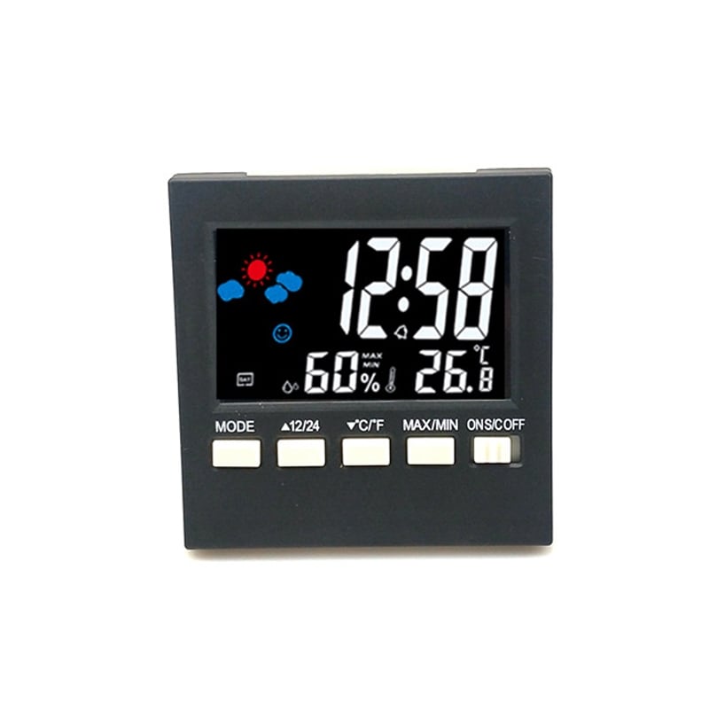 Digitalt ur med thermometer og fugtmåler