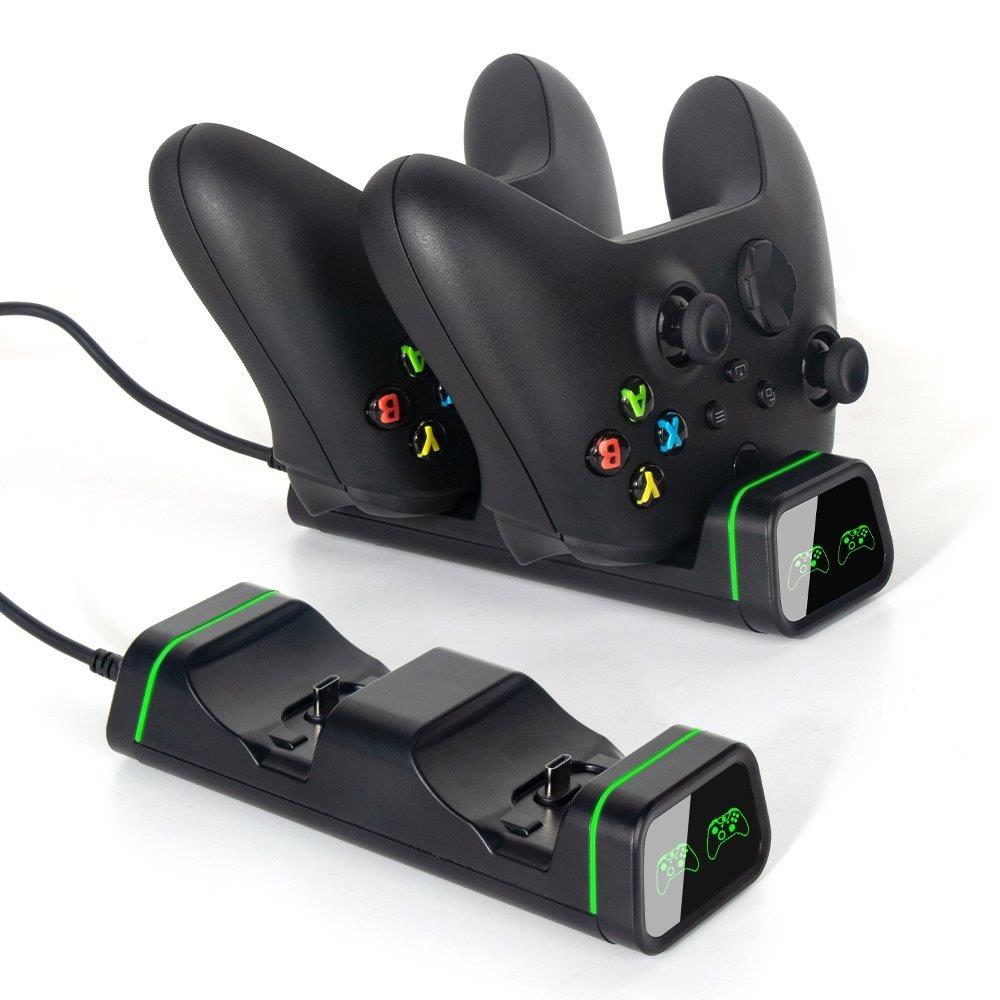Ladestation og batterier til to håndkontroller for Xbox Series S/X