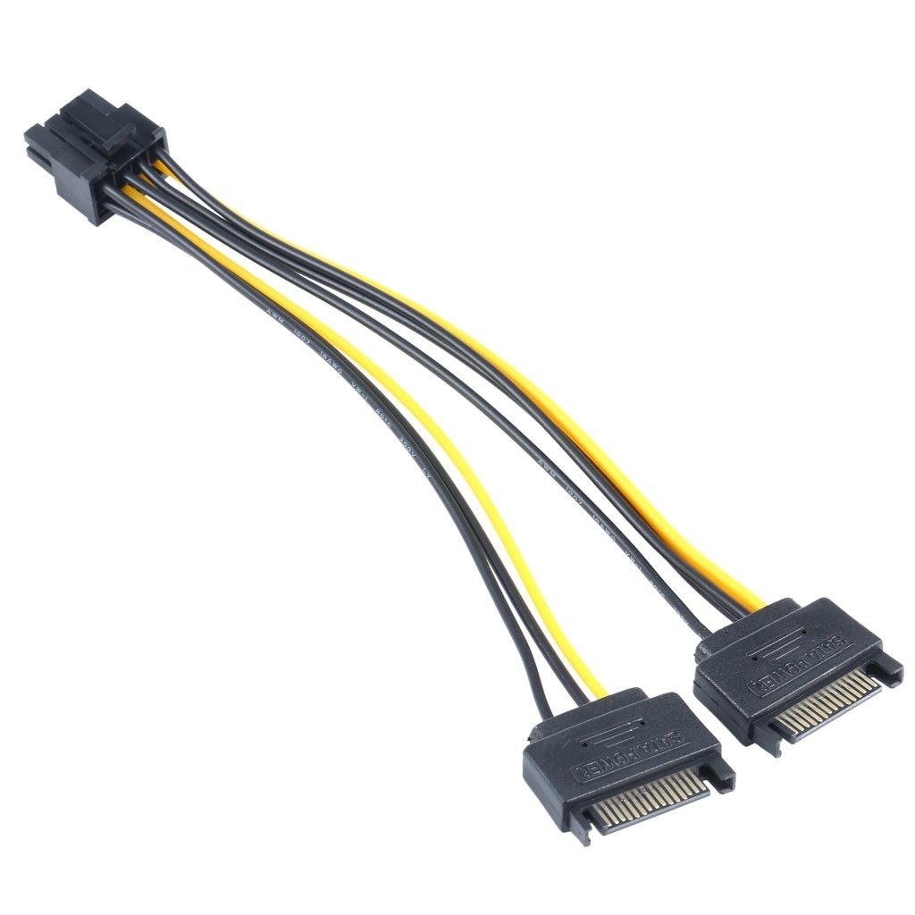 2 x SATA 15 Pins Han til Grafikkort PCI-e PCIE 8 (6+2) Pins hun strømkabel