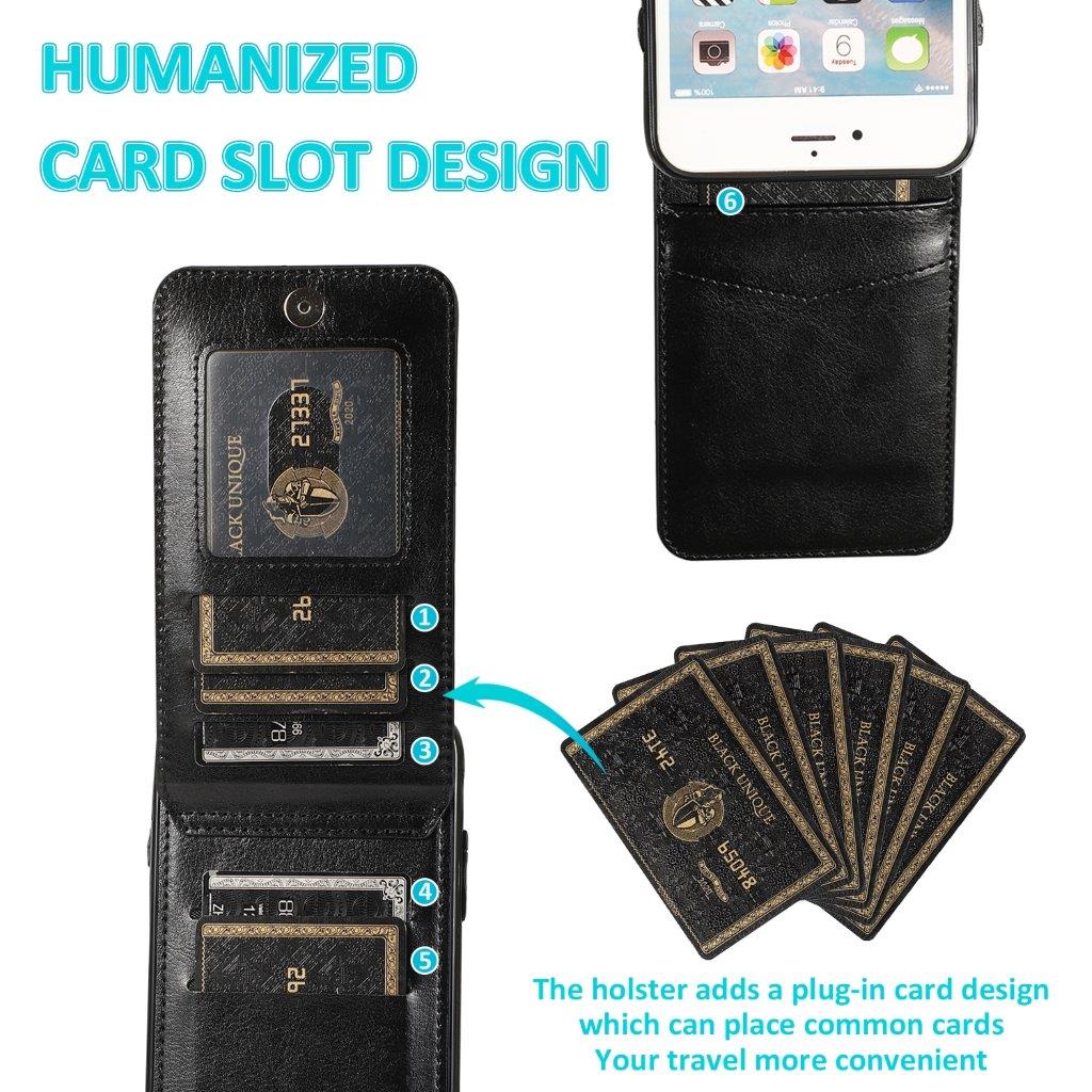 Bagcover i kunstlæder med kortholder og stativfunktion iPhone 6 - Sort