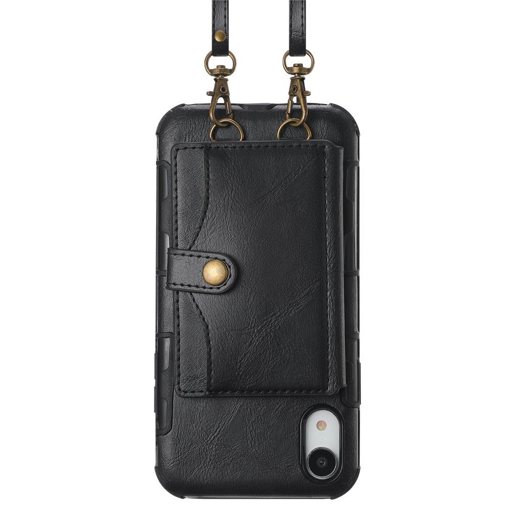 Bagcover af kunstlæder med tegnebog til iPhone XS Max - Sort