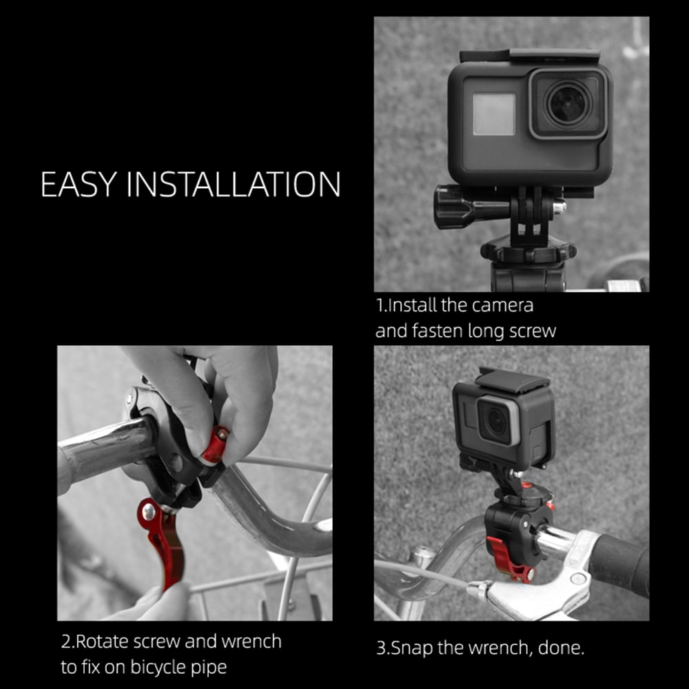 Cykleholder for Actionkamera Insta360 GO / DJI Osmo Action / GoPro HERO9