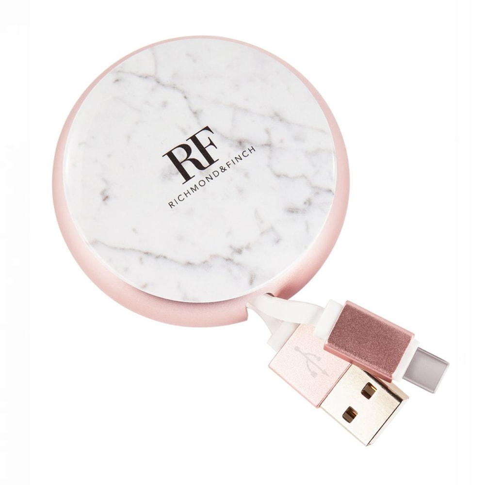 Richmond & Finch USB-C kabel - Hvid marmor