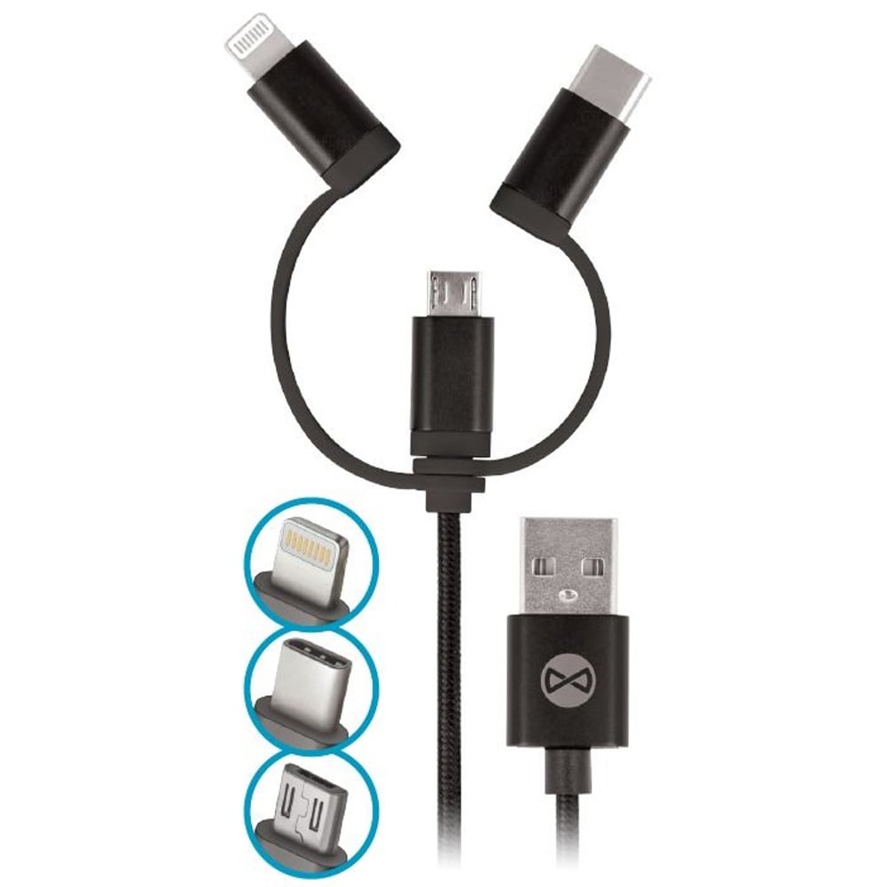 Forever 3i1 Usb-kabel til Micro/Lightning/ USB type-C