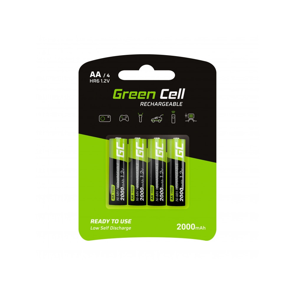 Green Cell Opladelige AA 2000mAh- 4-pak