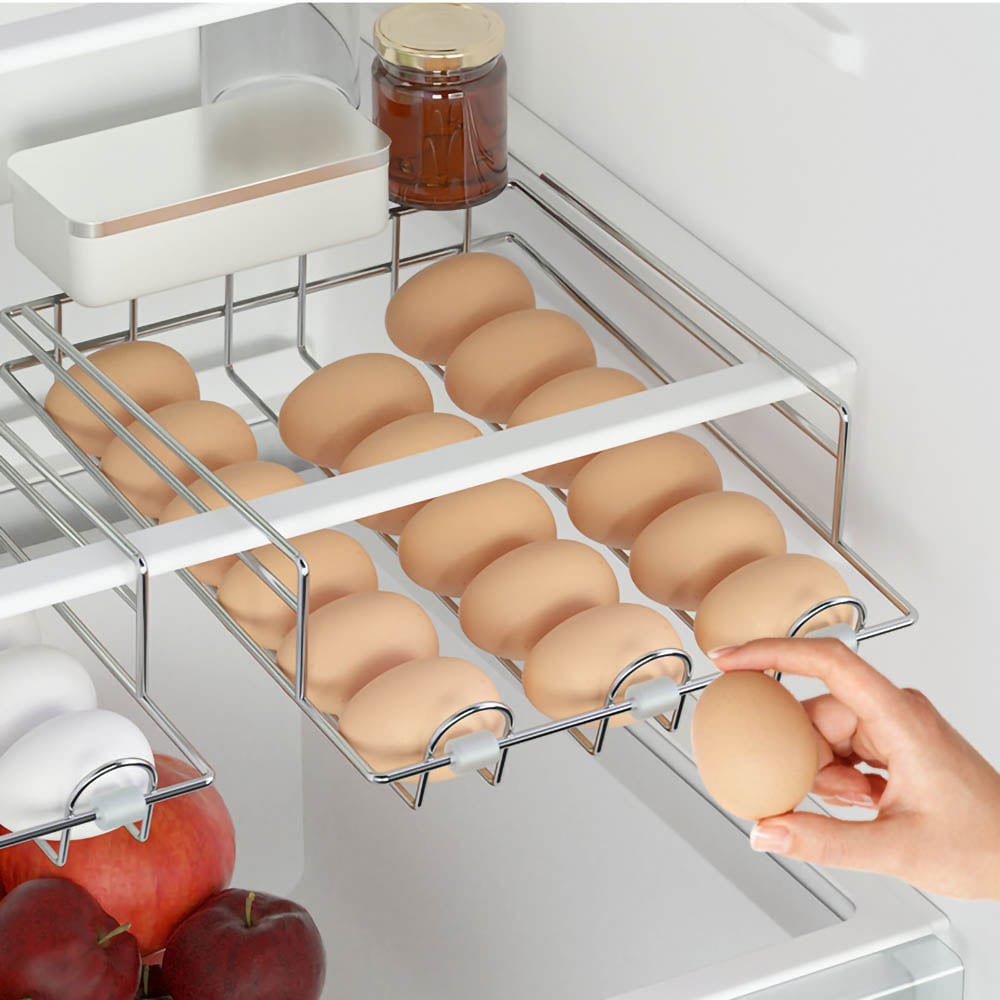 Æggehylde i rustfrit stål til køleskabet