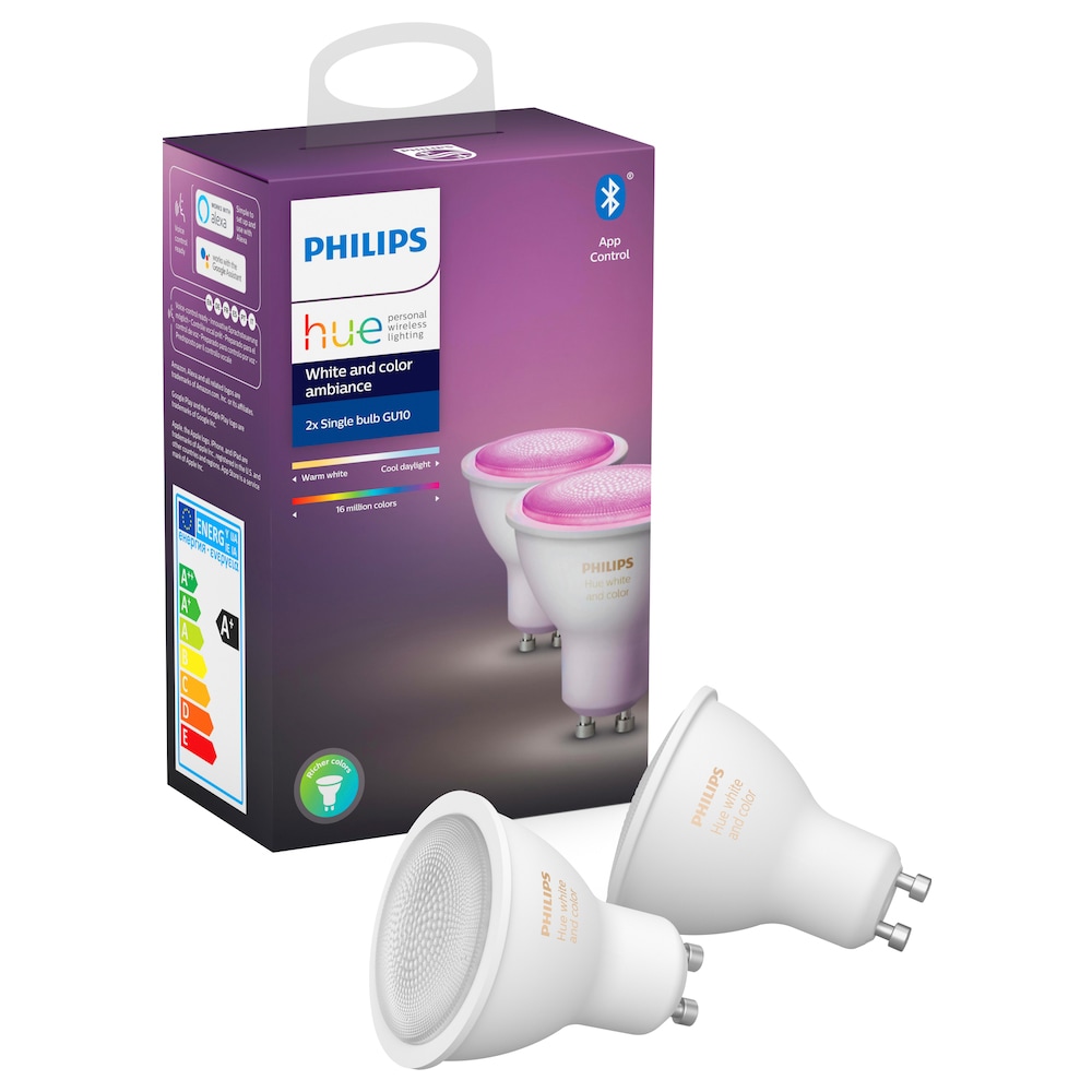 Philips Hue White and Color Ambiance BT 350lm 6500K GU10 5,7W (Dimmerbar) 2-pak