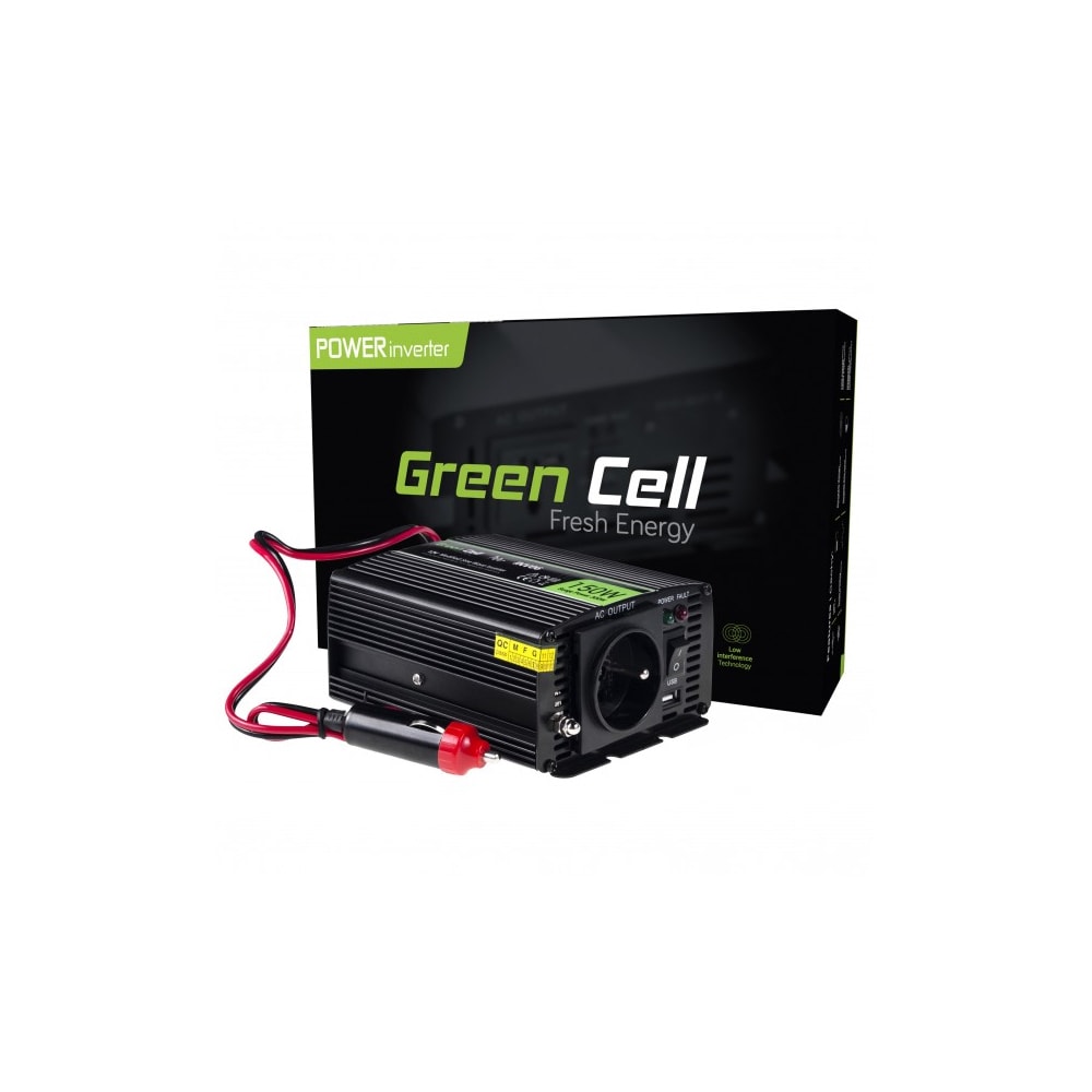 Green Cell Voltage Car Inverter 12V til 230V - 150W/300W