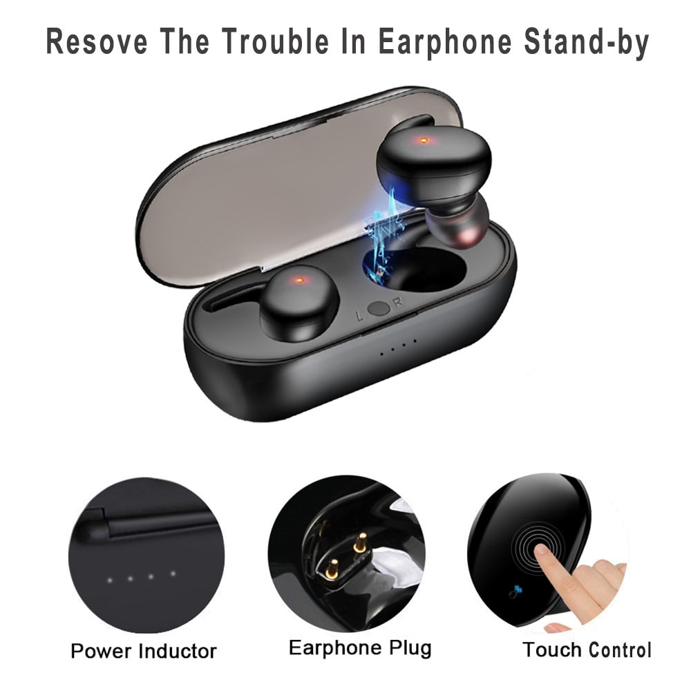 Trådløse Bluetooth-høretelefoner In-Ear med ladefoderal