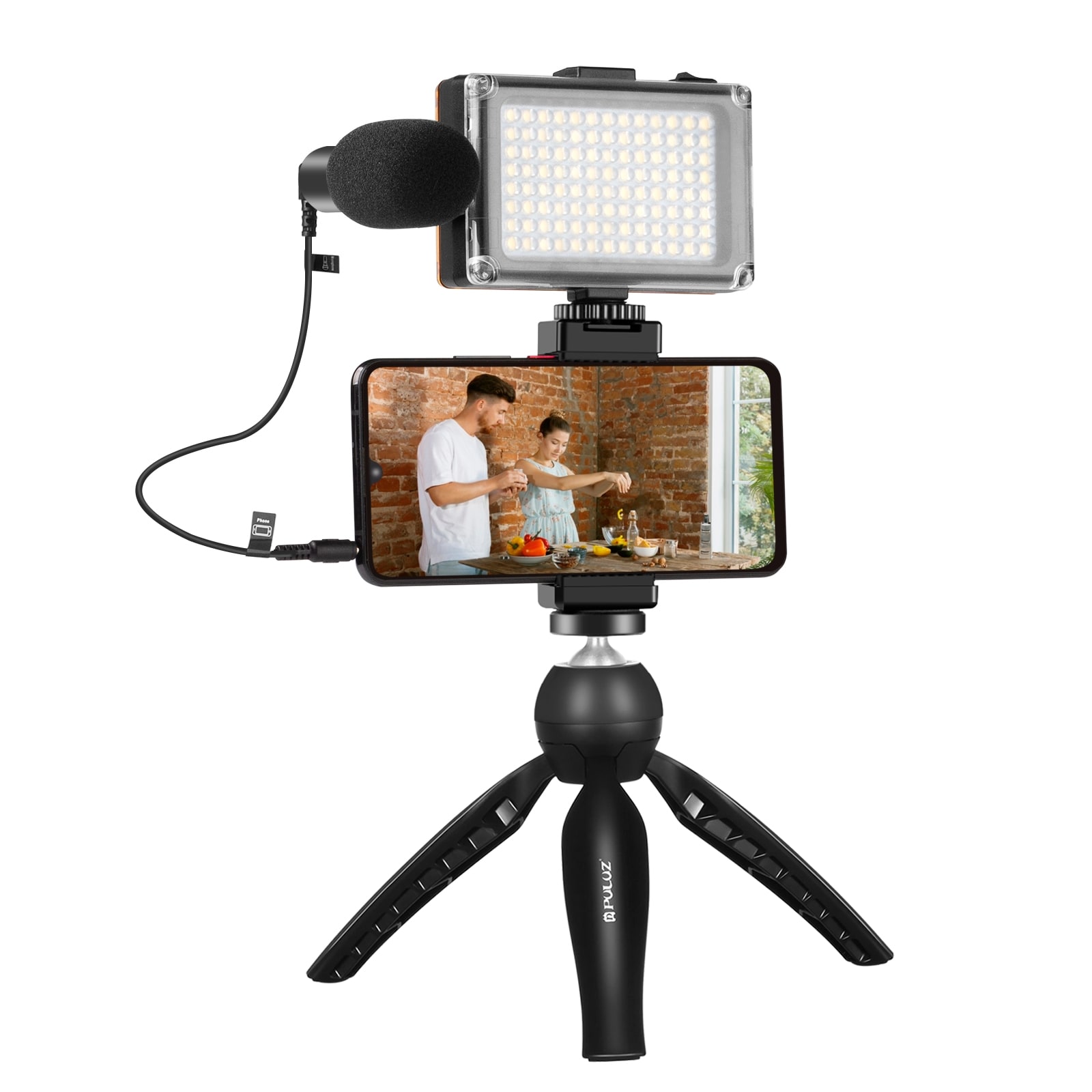 Vloggingkit med ljus för mobiltelefonen