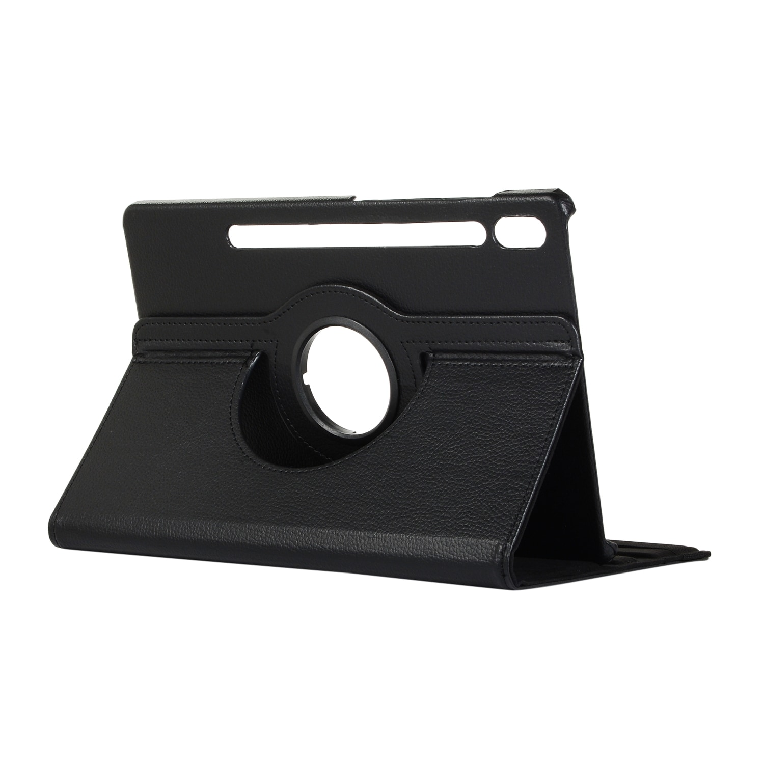 Etui med roterende stativ til Samsung Galaxy Tab S7 FE T730 - Sort