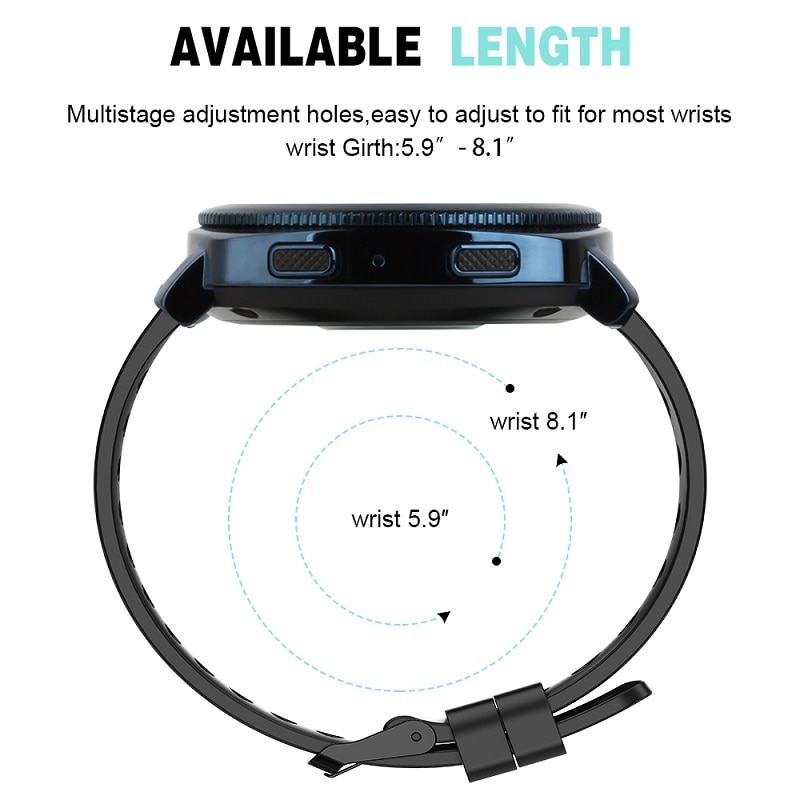 Rem i silikone til Samsung Smart Watches 22mm - Sort