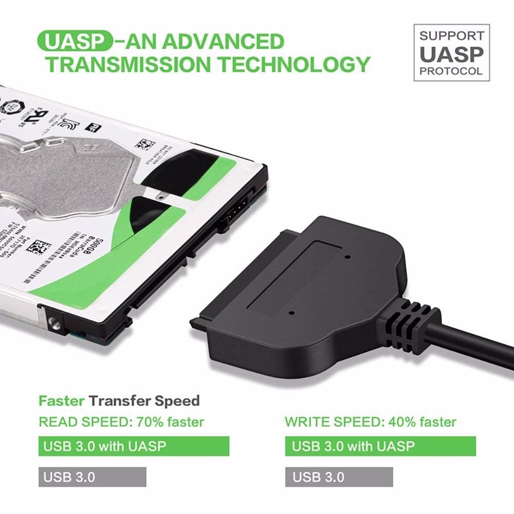 USB til SATA-adapterkabel til 2,5" SSD-harddiske