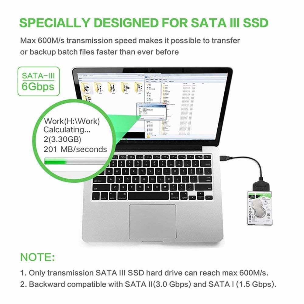 USB til SATA-adapterkabel til 2,5" SSD-harddiske