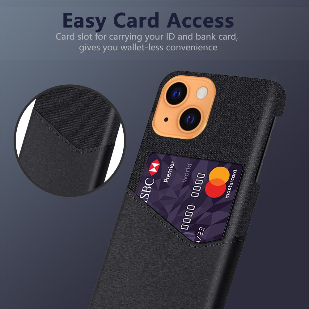 Stødsikkert mobilcover med kortholder til iPhone 13 mini - Sort